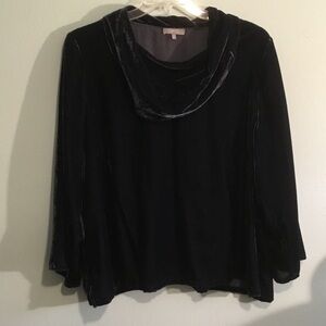 Habitat Navy Velvet Cowl Neck Top